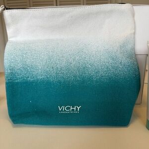 Vichy Turquoise and White Toiletries Pouch